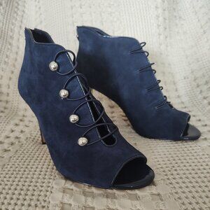 WHBM Peyton Military Open Toe Bootie - NIB